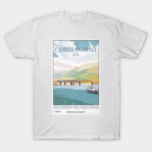 The Cambrian Coast Line - Vintage Railway Travel Poster - 1960s T-Shirt